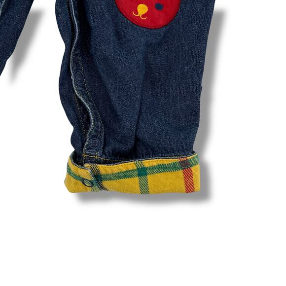 Vintage Gymboree Overalls Plaid Flannel Rainbow Tag Baby Boy Sz Infant 6-12 Mo - Picture 4 of 7
